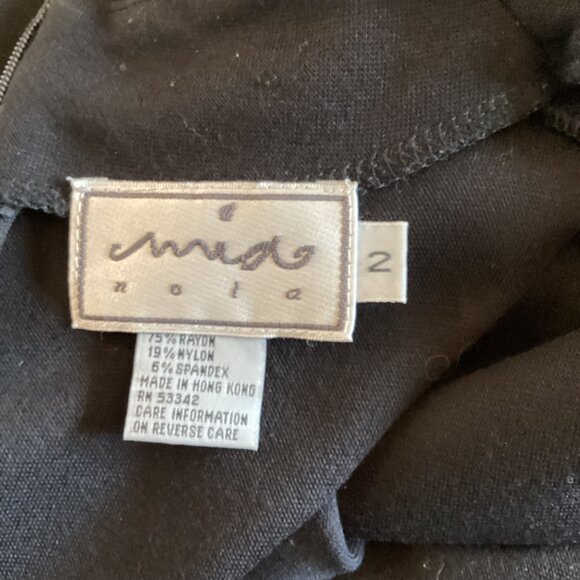 Mia Nola Vintage Maxi Dress Size 2 Long Black Mock Turtleneck Stretch - Picture 2 of 7